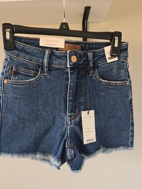 Judy Blue Medium Wash Distressed Denim Shorts